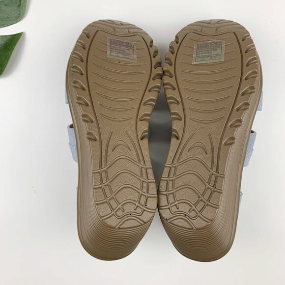 Skechers Parallel Stylin Wedge Sandals Blue Suede Slingback Comfort Women's 6.5 - Picture 10 of 11